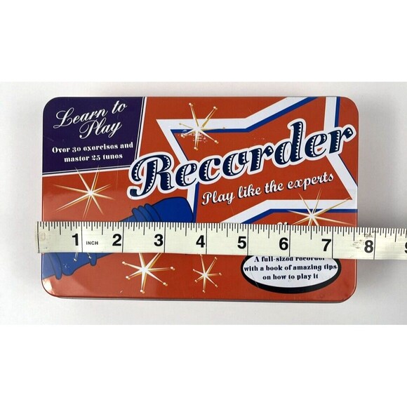 Learn To Play Recorder Book with Full Size Recorder  In Collectible Tin - Picture 9 of 11